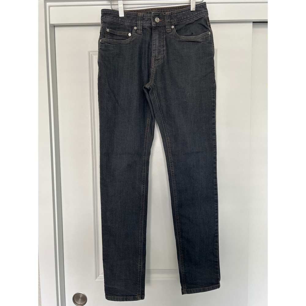 Prana Slim Fit Mens Jeans 28x32 Dark Wash Grey Denim Pants 1035